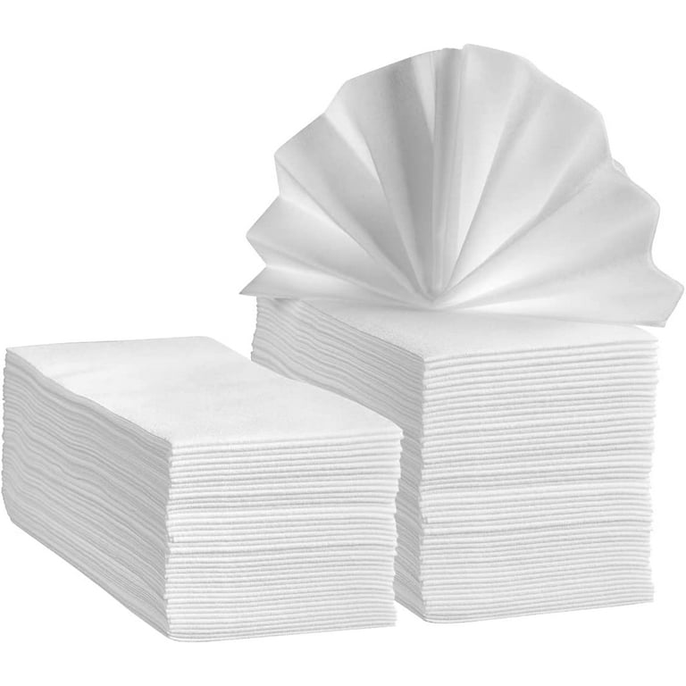Comfy Package [100 Pack] Linen-Feel Guest Towels - Disposable Cloth Dinner Napkins, Bathroom Paper Hand Towels, Wedding Napkins