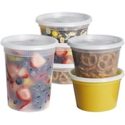 Comfy Package Plastic Deli Containers with Lids Set for Food To Go Soup Container 8 oz, 16 oz, 32 oz, 48 Sets
