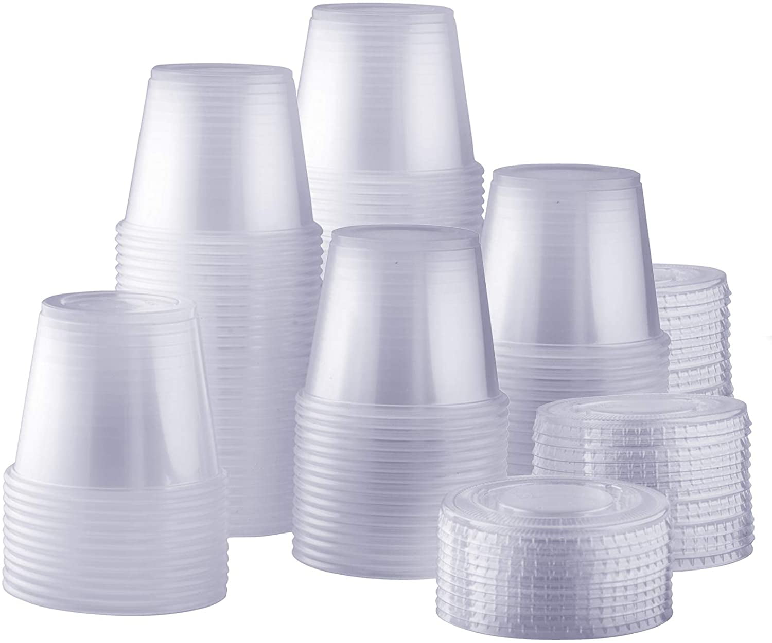 30 Pack Clear Cups with Strawless Sip-Lids, Iced Coffee Cups with Lids,Disposable  Plastic To Go Cups 12-14 Oz, Party's, Wedding
