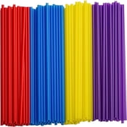 Comfy Package Disposable Plastic Straws, Assorted Color Smoothie and Cocktail Straws, 500-Pack