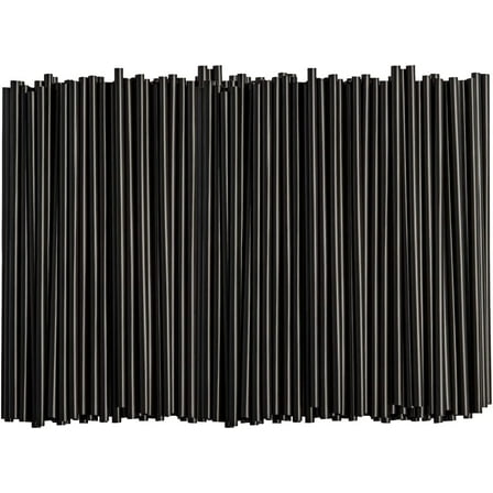 Comfy Package Plastic Straws Disposable Smoothie & Cocktail Straws, 500-Pack Black