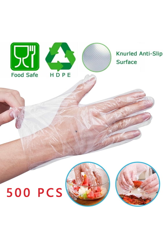 Comfy Package Poly Plastic Gloves Disposable Latex Free Food Prep Gloves