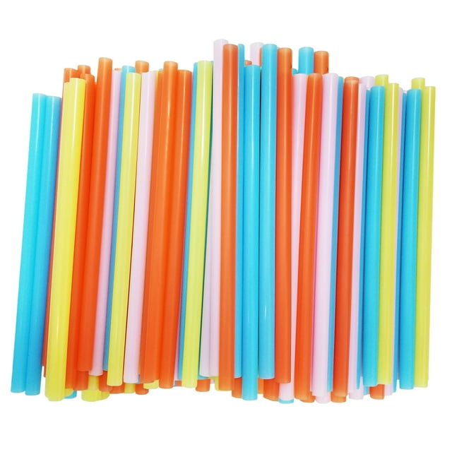 Comfy Package Sip N' Joy Jumbo Wide Smoothie Straws, Assorted Colors