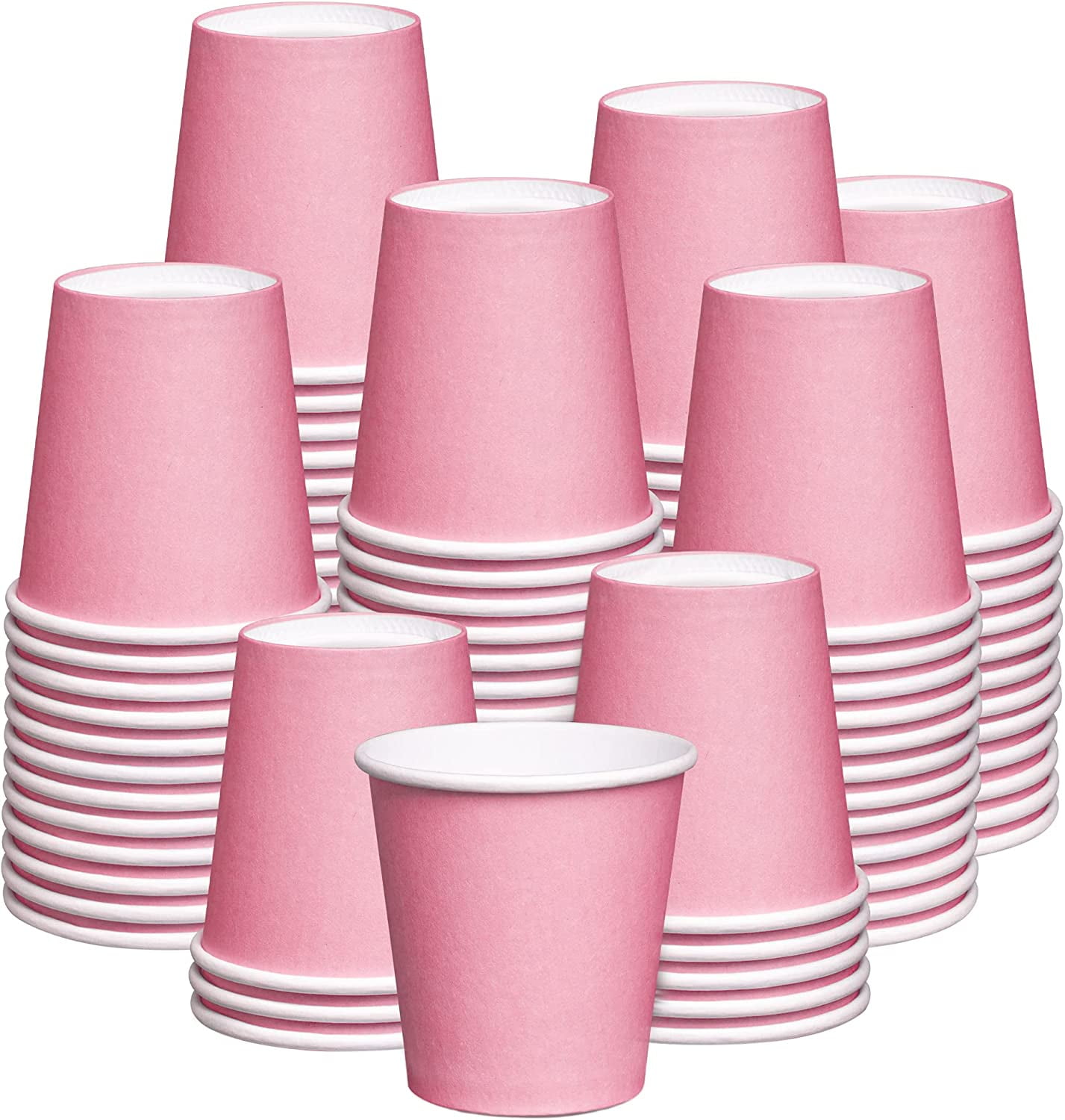 Comfy Package Small Paper Cups 3 Oz Pink Disposable Cups for Espresso,  Medicine, 300-Pack 