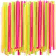 Comfy Package Wide Straws Disposable Plastic Straws for Drinking, Assorted Colors 100-Pack