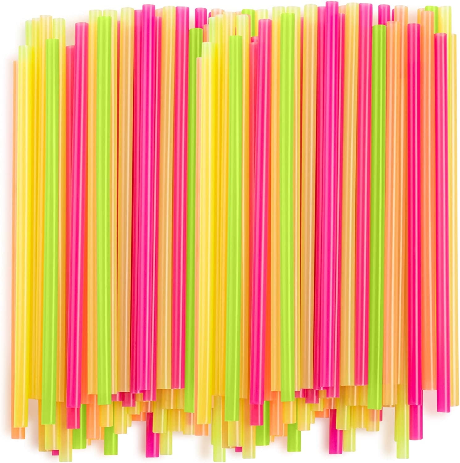 Assorted Color Wide Plastic Smoothie and Boba Straws, 100 Pack
