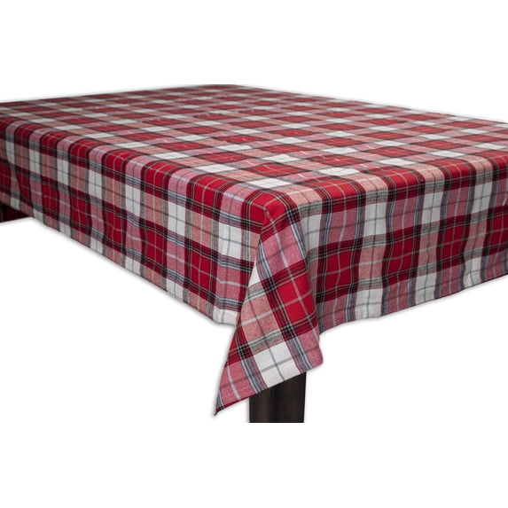 Comfy Plaid Holiday Classic 95% Cotton 5% Lurex Tablecloth 52"X70"