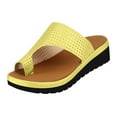 thumbnail image 1 of Comfy Platform Flat Sole PU Leather Shoes for Womens Orthopedic Bunion Corrector Sandals Casual Soft Ring Slides Flip Flops Slippers, 1 of 4