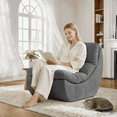 thumbnail image 1 of NOFFA Comfy Reading Chair for Adults, Boneless Couch with High Rebound Foam, Removable Scratch-Resistant Fabric for Bedroom, Living Room(Grey), 1 of 9