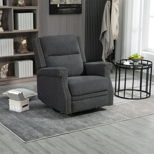 Comfy Rocker Recliner Chair, 360 Degree Swivel Nursery Rocking Chair