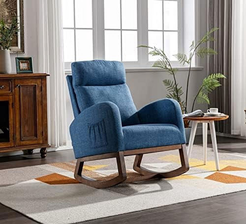 Comfy Rocking Chair, Upholstered Accent Glider Rocker for Baby Nursery ...