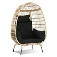 thumbnail image 1 of YRLLENSDAN Oval Patio Egg Chair Outdoor, Oversized Rattan Chairs with Cushions, Wicker Egg Chair Indoor with Armrests for Balconies, Courtyards and Gardens, Black, 1 of 7