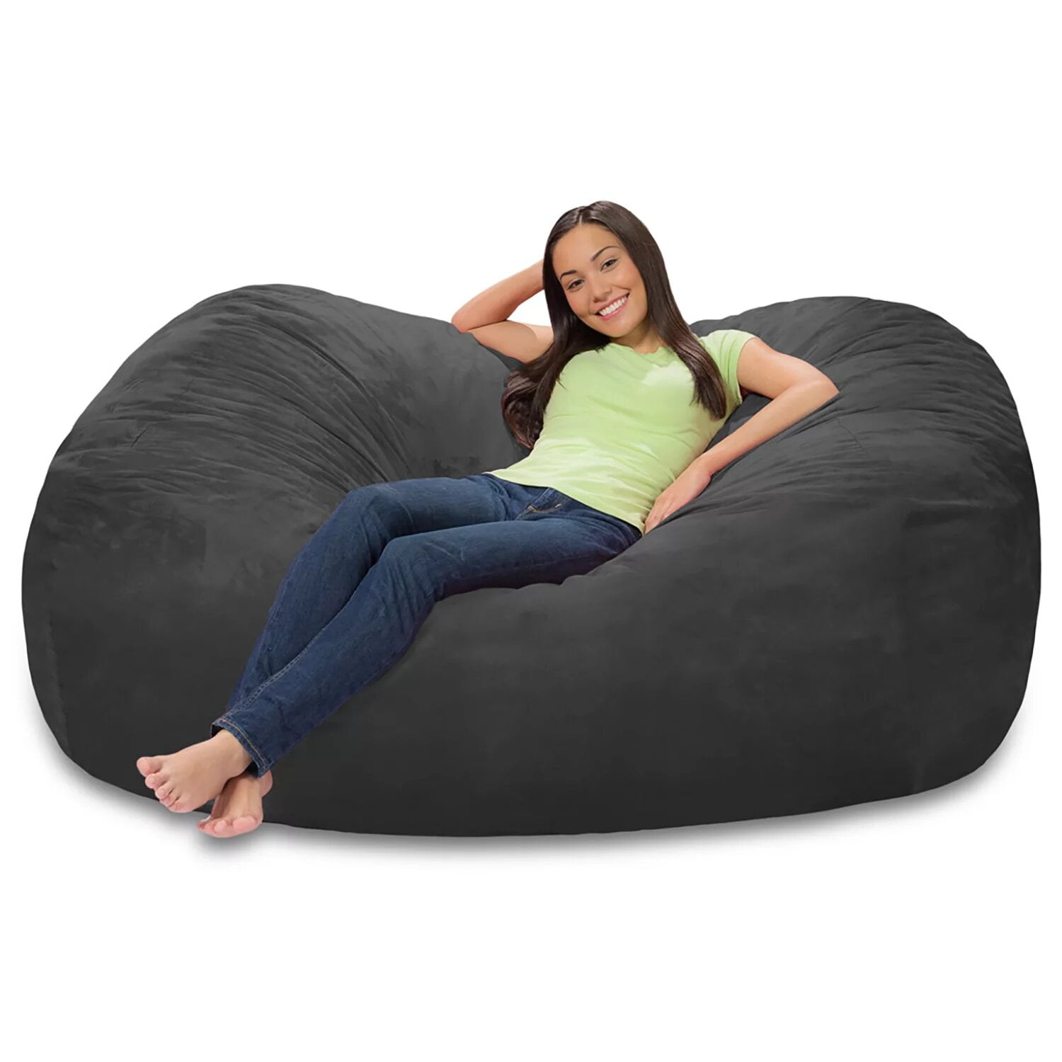 Lovote Bean Bag Chair Cover Gray Storage Beanbag Case Lounger Washable Sack  Bean Bag Cover Home, No Filler, 71'' x 35'' 