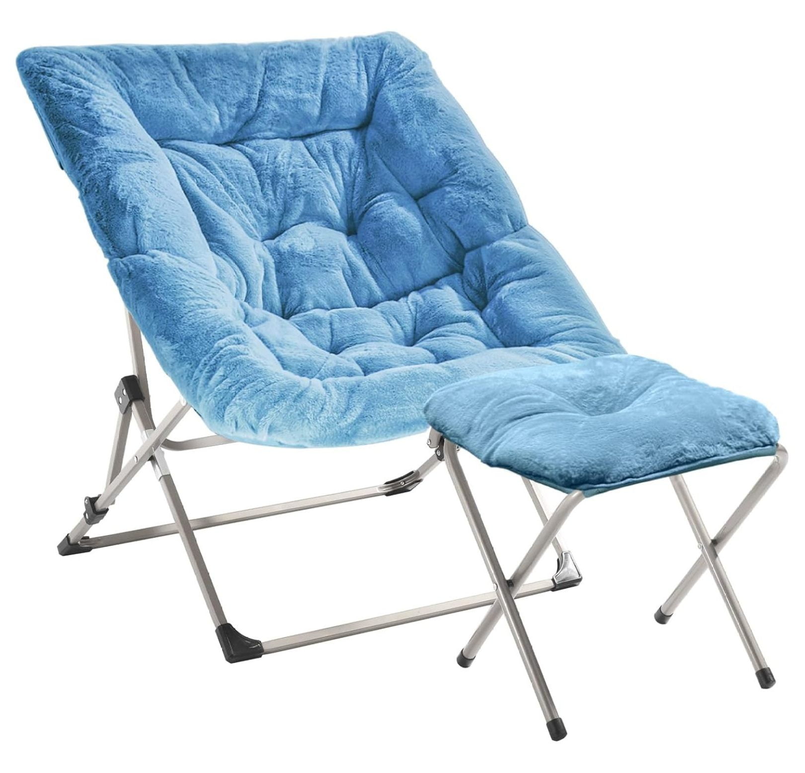 Comfy Saucer Chair for Adults, Soft Faux Fur Folding Lounge Chair for ...