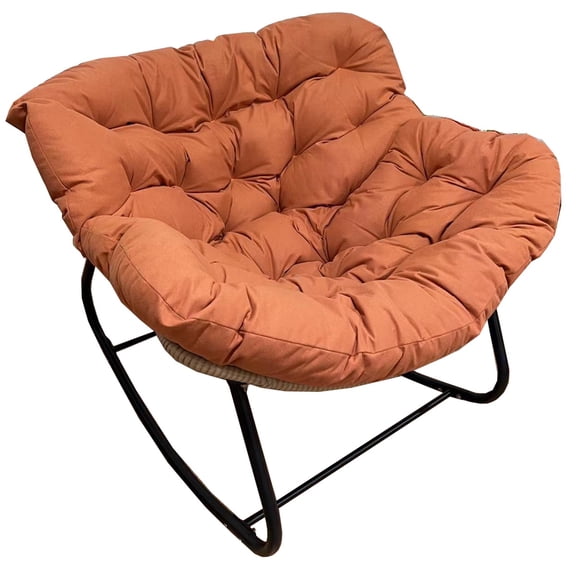 Comfy Saucer Chair Velvet Ergonomic Wicker Papasan Chair Folding Moon Chair For Kids Adult Lazy Sofa Chair With Soft Fabric Cushion For Living, Bedroom, Reading Room, Lounge