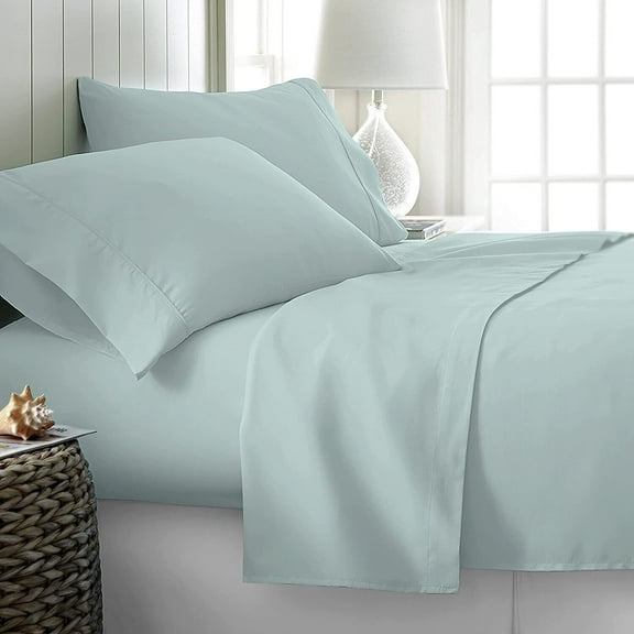Comfy Sheets Egyptian Cotton 1000-TC CAL KING Sheets 4 Piece Set - AQUA BLUE
