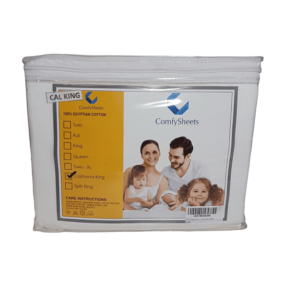 Comfy Sheets Egyptian Cotton 1000-TC Queen Sheets 4 Piece Set - White