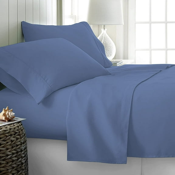 Comfy Sheets Egyptian Cotton 800-TC KING Sheets 4 Piece Set - Deep Blue