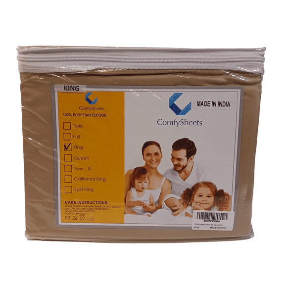 Comfy Sheets Egyptian Cotton 800-TC KING Sheets 4 Piece Set - SAND