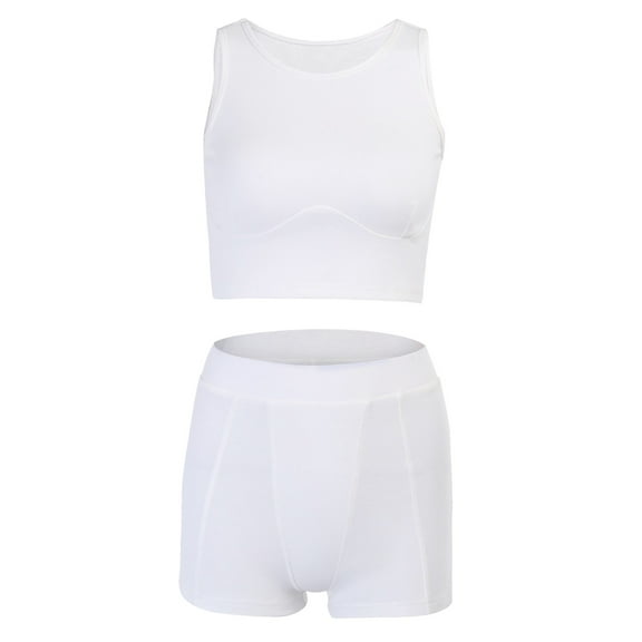 Comfy Shorts for Women, Active Shorts for Women,Stylish Women's Shorts Suit Two-Piece Outfit Tank Top and Shorts Set for Active Slim Fit Design Workout Apparel