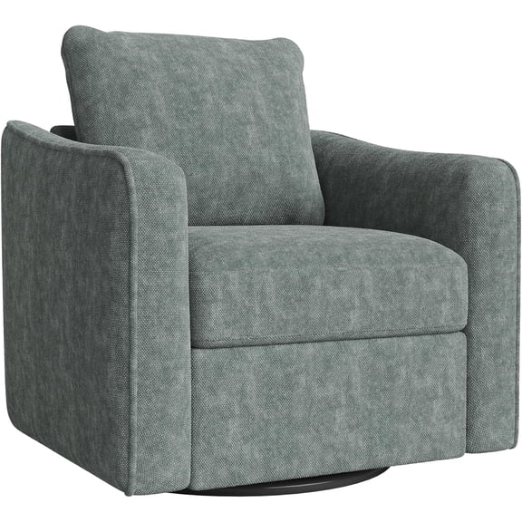 Comfy Single Sofa Chair,360° Swivel Accent Chair for Living Room, Modern Linen Upholstered Armchair with Ergonomic Backrest, Plush Single Sofa for Living Room,Bedroom Office & Nursery