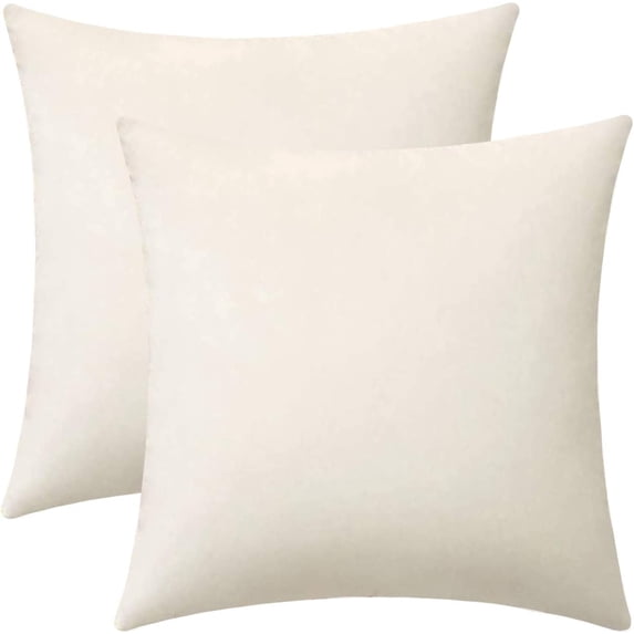 Comfy Soft Throw Pillow Covers Sofa Decorative Square Couch Cushion Cases for Livingroom Chair Decor (Off White,2 Pieces