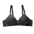 thumbnail image 1 of Comfy Sports Bras for Women Full Cup No Underwire Cotton Breathable Underwear V-Neck No Underwire Bra Feature Hook and Eye Closure No Underwire Bra Style Y-172 , Black XL, 1 of 3