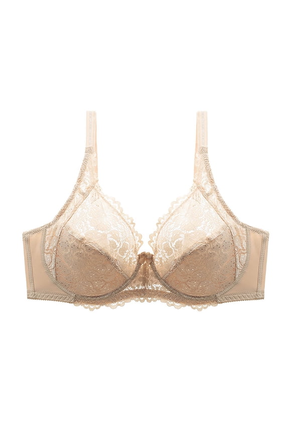 Womens Comfy Sports Bras Lace Solid Color Double Breasted Push Up Bra V-Neck Padded Bra Feature Hook and Eye Closure T- Bra Shirt Steel XL