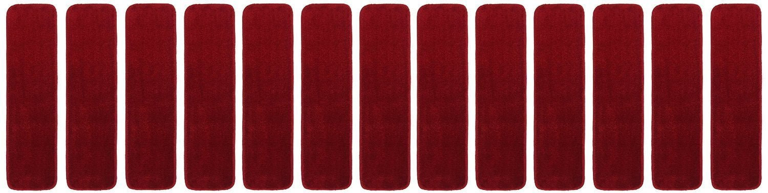 Red Polypropylene Indoor Skid Slip Resistant Stair Treads Set of 13