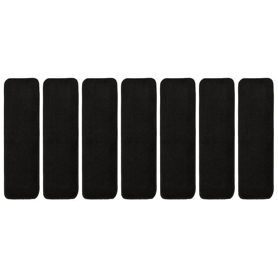 Comfy Stair Tread Treads Indoor Skid Slip Resistant Carpet Stair Tread Treads Machine Washable 8 ½ inch x 30 inch (Set of 7, Black)