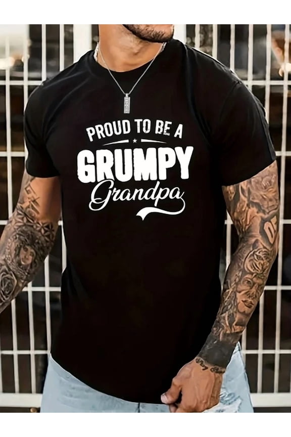 Comfy Stretchy Grumpy Graphic Men'S Short Sleeve T-Shirt For Summer