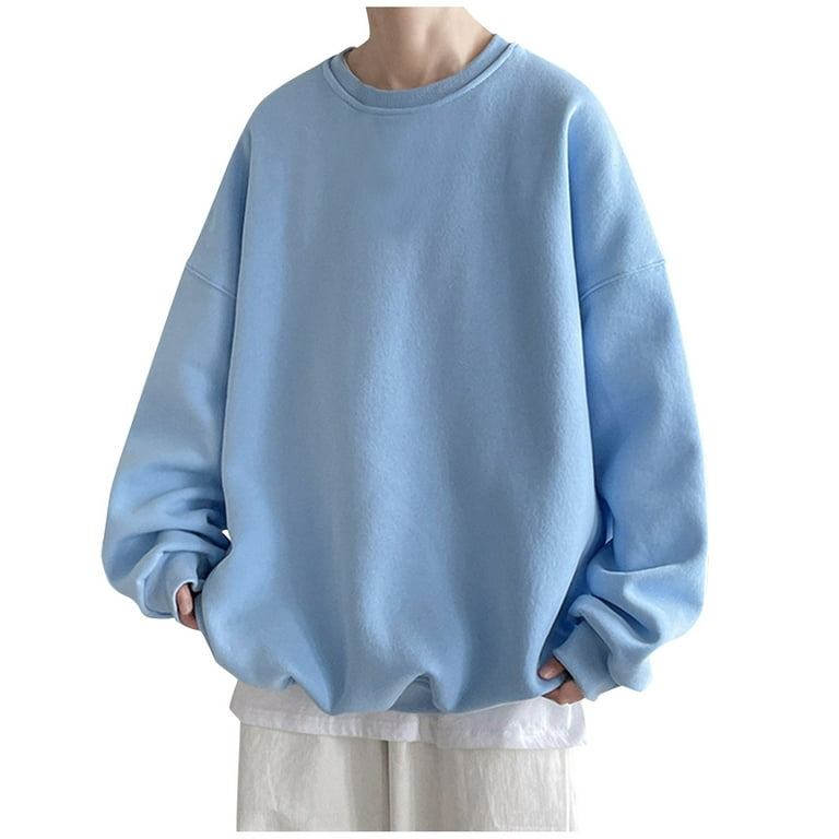 Blue Sweatshirts for Men Womens Sweatshirt Casual Plain Long