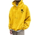 thumbnail image 1 of Comfy Sweatshirts for Men Hoodies Front Pocket Floral Print Long Sleeve Pullover Outerwear Sports Casual Tops (XL, Yellow), 1 of 6