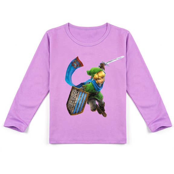 Comfy The Legend of Zelda Long Sleeve T-shirt for Children, Ideal for Spring and Autumn Outings