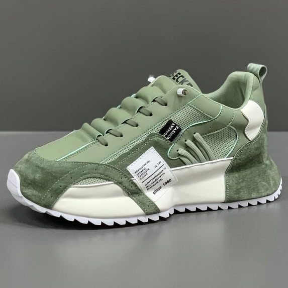 Comfy Trendy Platform Shoes For Outdoor Walking Jogging Camping, All Seasons Men's Lace Up Sneakers