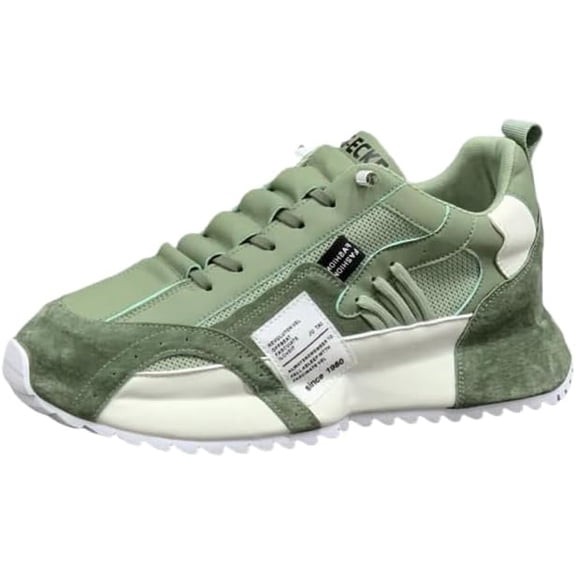 Comfy Trendy Platform Shoes for Outdoor Walking Jogging Camping, All Seasons Men's Lace Up Sneakers