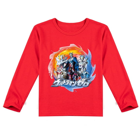 Comfy Ultraman Long Sleeve T-shirt for Children, Ideal for Spring and Autumn Outings for Boys and Girls