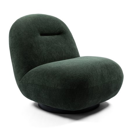 Comfy Velvet Swivel Chair For Apartment Living - Eucalyptus Wood Frame, Cozy Feel Room Minimalist Design, Base