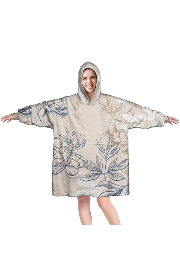 Comfy Wearable Blanket Hoodie for Women Men Adult, Oversized Sherpa Fleece Sweatshirt Blanket with Hood and Pocket