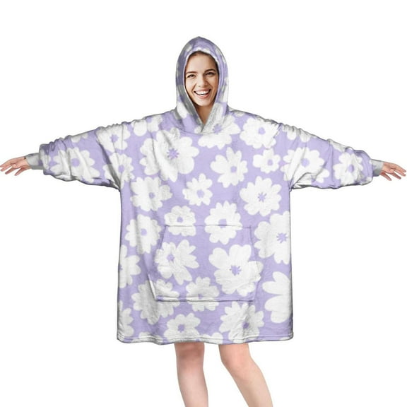 Comfy Wearable Blanket Hoodie for Women Men Adult, Oversized Sherpa Fleece Sweatshirt Blanket with Hood and Pocket