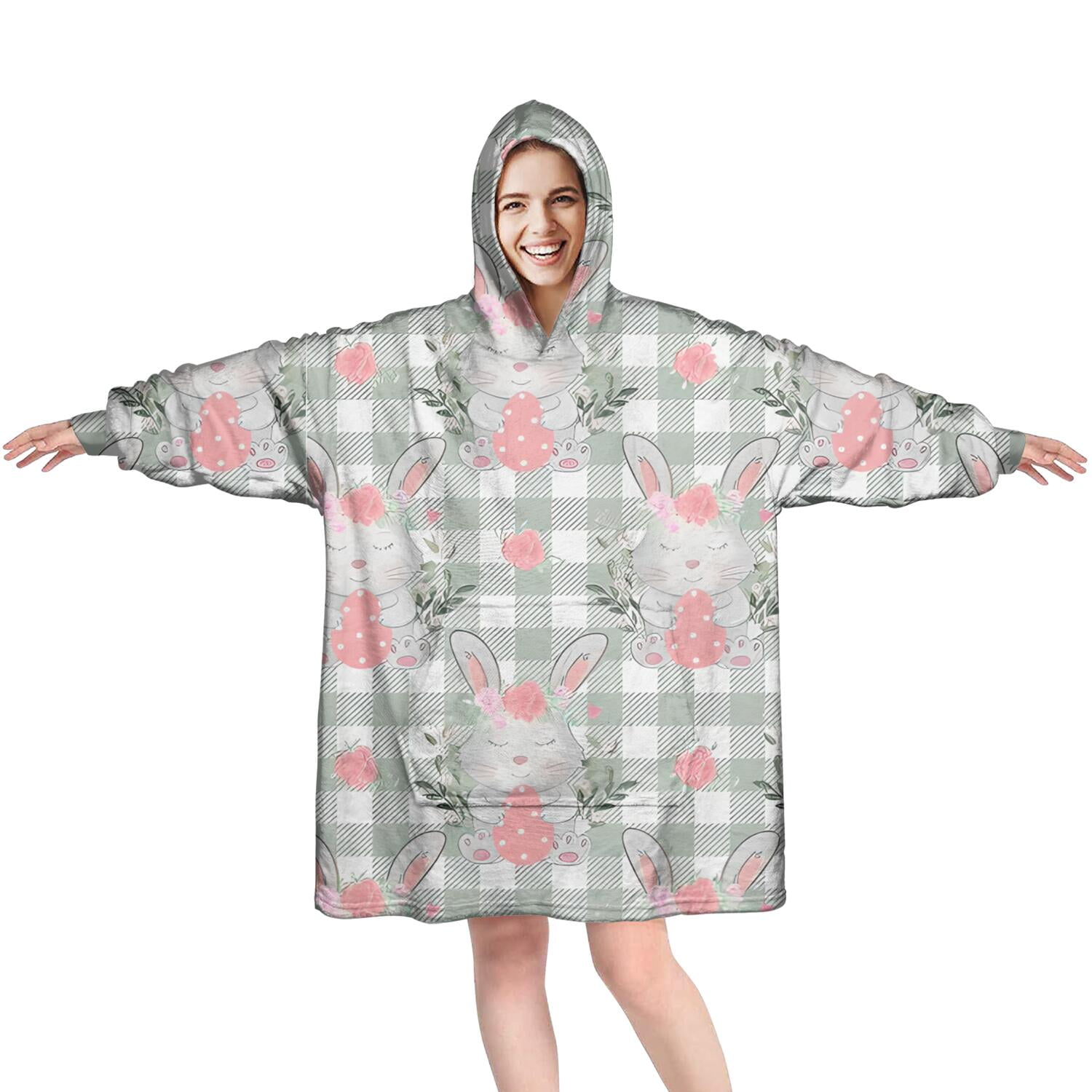 Comfy Wearable Blanket Hoodie for Women Men Adult, Oversized Sherpa Fleece Sweatshirt Blanket with Hood and Pocket