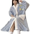 Comfy Womens Pajamas Bath Robes Male Ladies Robe New Coral Velvet