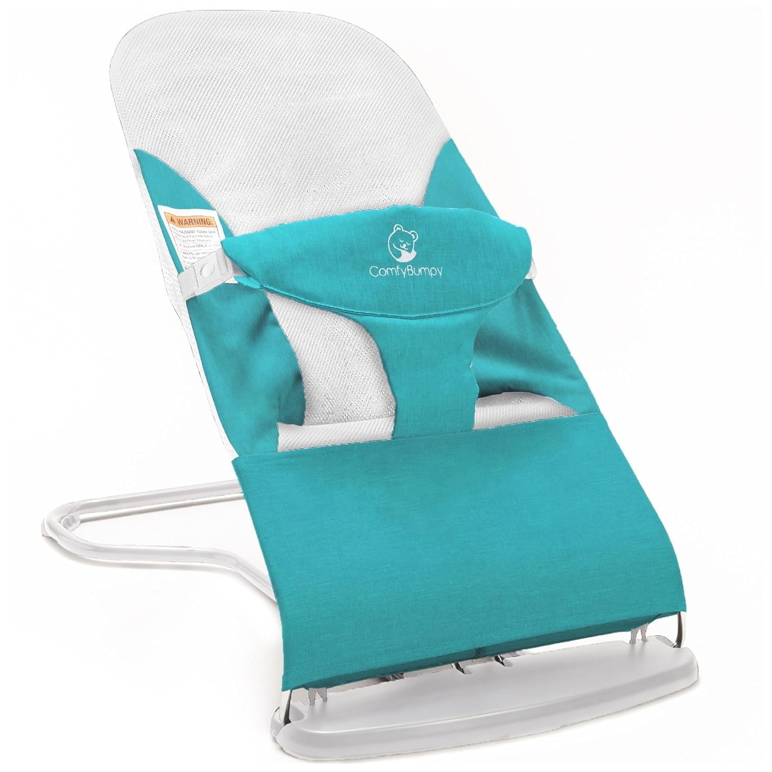 ComfyBumpy Ergonomic Baby Bouncer Seat - Portable Bouncing Chair with Adjustable Height Positions- Turquoise