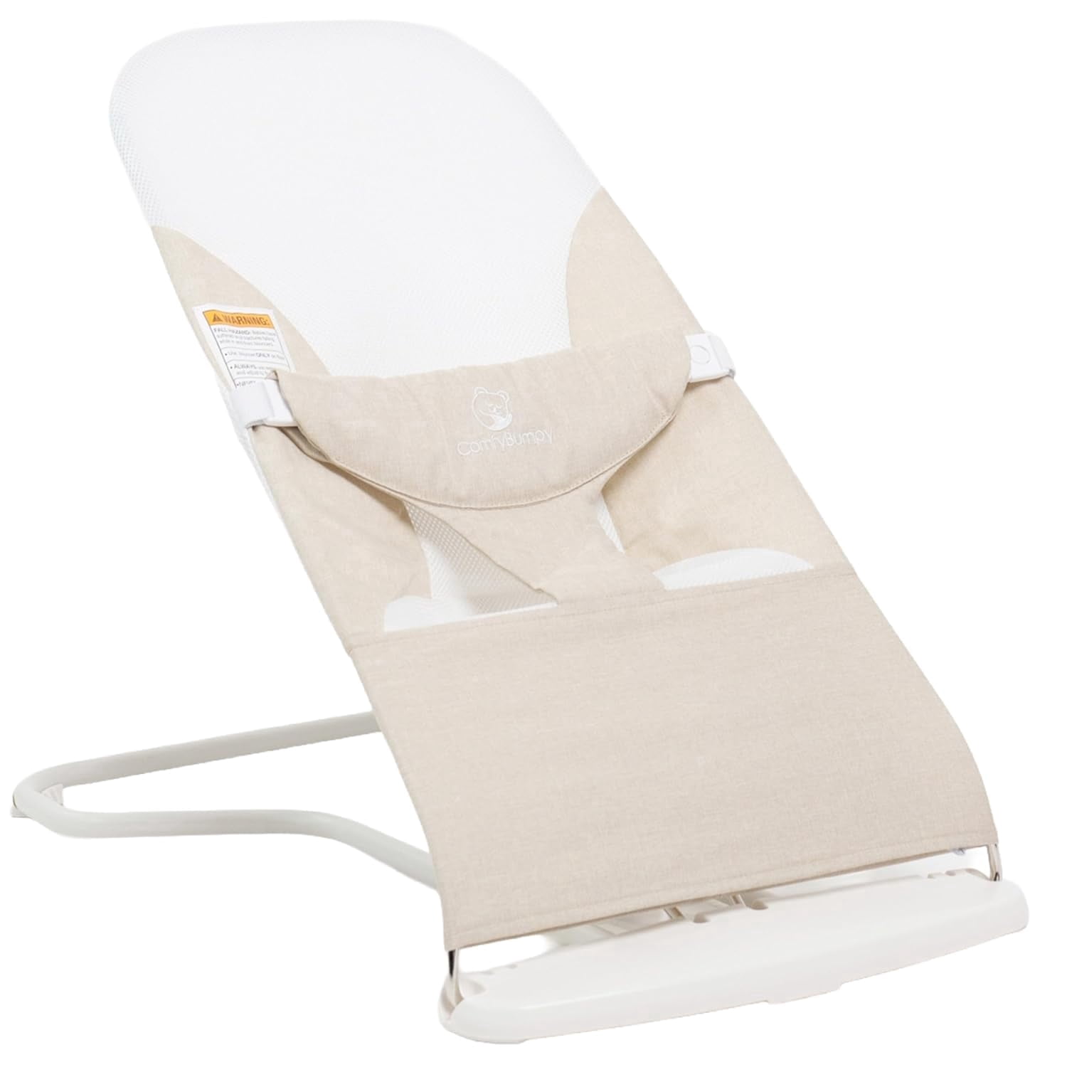 ComfyBumpy Ergonomic Baby Bouncer Seat - Portable Bouncing Chair with Adjustable Height-Oatmeal