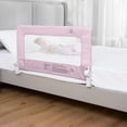 thumbnail image 1 of ComfyBumpy Toddler Bed Rail Guard, 55.5" x 19.5" Extra long Swing Down Rail for Kids Beds, Pink, 1 pack, 1 of 8