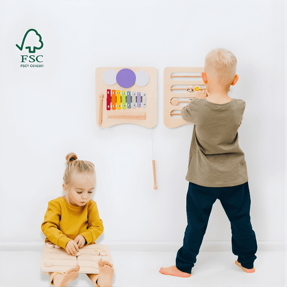 ComfyBumpy Sensory Wall Panel for Kids | Toddler Busy Board and Detachable Wooden Sensory Board - Montessori Busy Board, Activity Center for Independent, Screen-Free Play