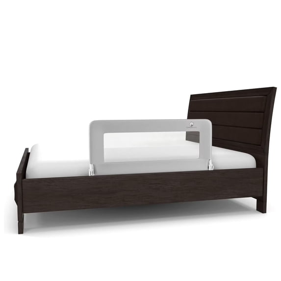 ComfyBumpy Toddler Bed Rail Guard, 35.5" x 19.5" Regular Swing Down Rail for Kids Beds, Gray, 1 pack