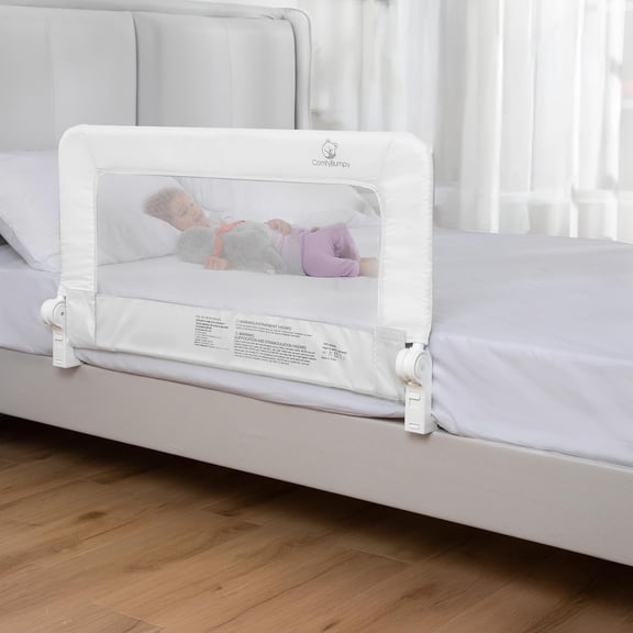 Toddler Bed Rail Guard by ComfyBumpy– White Regular Version (35.5" x 19.5") 1/ Pack