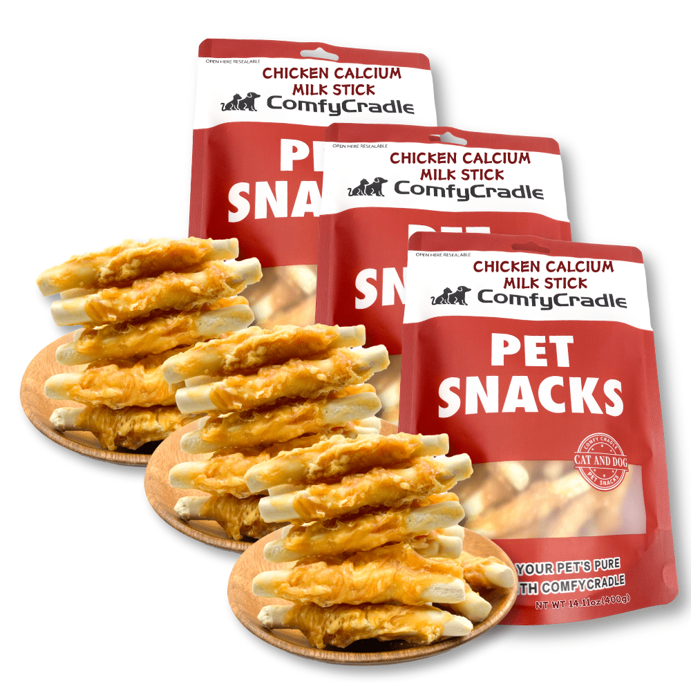 ComfyCradle Chicken & Calcium Milk Sticks Dog Treats, Dental Chews for Strong Bones, High-Protein Chews, 2.65 Pound