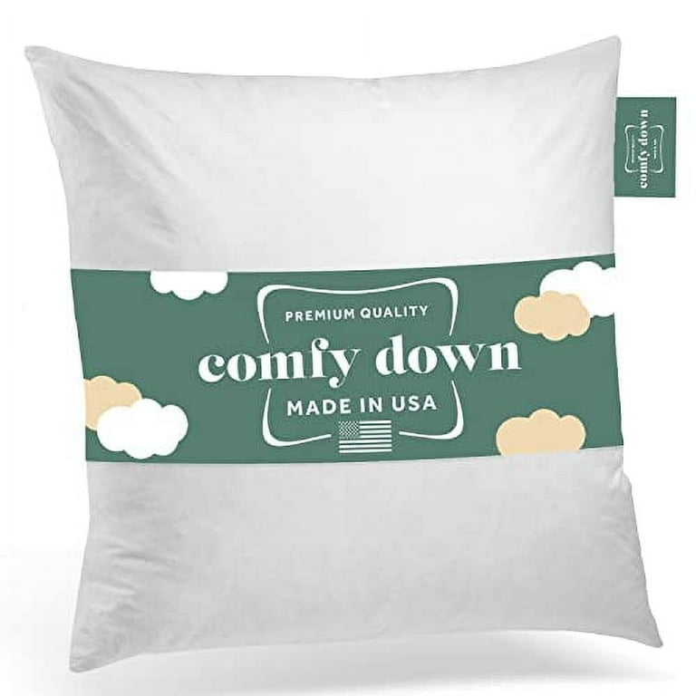 ComfyDown 95 Feather 5 Down 32 X 32 Square Decorative Pillow Insert Sham Stuffer Made in USA Walmart